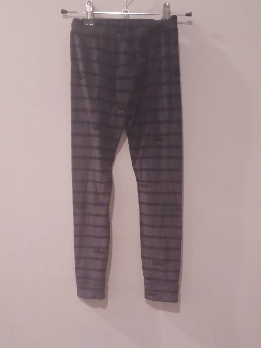 Striped Gray Thermal Leggings